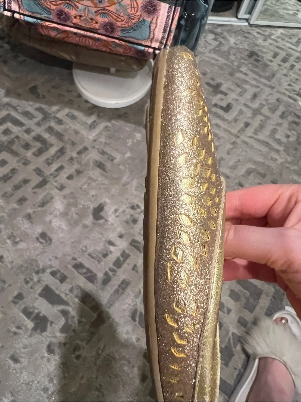 Jimmy Choo Gold Embellished Flats